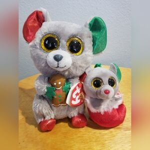 2pc Holiday Ty Beanie Boos & Ty Baby Beanies